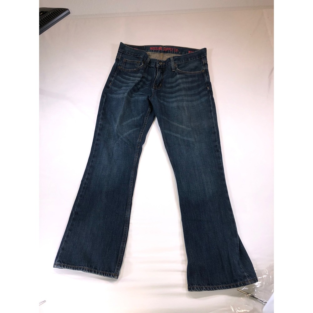 Mossimo Supply Co Mens Slim Bootcut Jeans Dark Wash W34 L30 Denim Blue